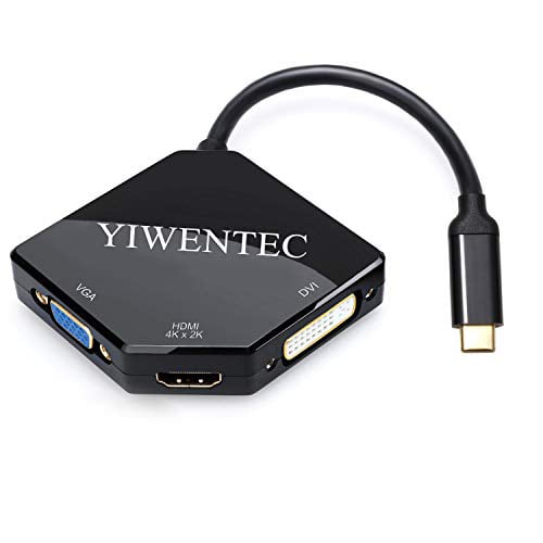 Black YIWENTEC VGA Male to VGA HDMI Female 2IN1 Adapter Converter for Desktop Laptop VGA Graphics Card with Micro USB Power Cable and Audio 3.5mm 